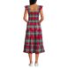 Women's Drapey Flannel Smocked Midi Dress with Ruffle Strap, Back