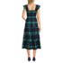 Women's Drapey Flannel Smocked Midi Dress with Ruffle Strap, Back