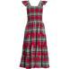 Women's Drapey Flannel Smocked Midi Dress with Ruffle Strap, Front