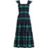 Women's Drapey Flannel Smocked Midi Dress with Ruffle Strap, Front