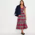 Women's Drapey Flannel Smocked Midi Dress with Ruffle Strap, alternative image