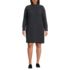 Women's Plus Size Boucle Long Sleeve Raglan Mock Neck Sweater Dress, Front