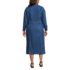 Women's Plus Size Soft Denim Midi Shirt Dress, Back