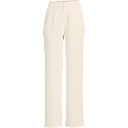  Lands' End Bundfalten-hose Aus Crêpe Mit Weitem Bein, Damen, Größe:38 Regular, Weiß, Polyester-mischung, By Lands' End 