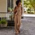 Women's Crepe High Rise Pleated Wide Leg Pants, alternative image