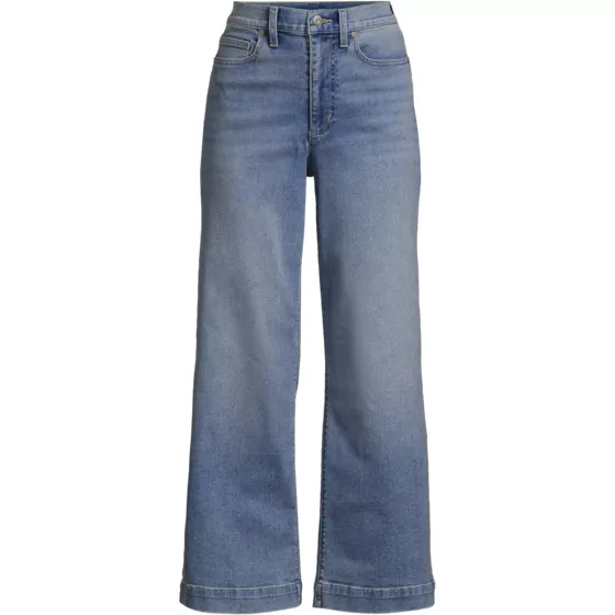Women's Plus Size Recover Denim High Rise Wide Leg Crop Jeans - primary