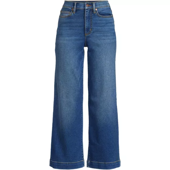 Women's Plus Size Recover Denim High Rise Wide Leg Crop Jeans - primary