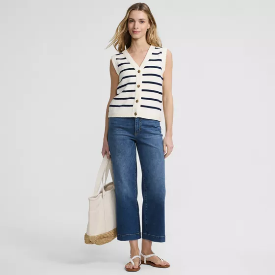Women's Recover Denim High Rise Wide Leg Crop Jeans - primary