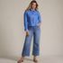Women's Petite Recover Denim High Rise Wide Leg Crop Jeans, alternative image