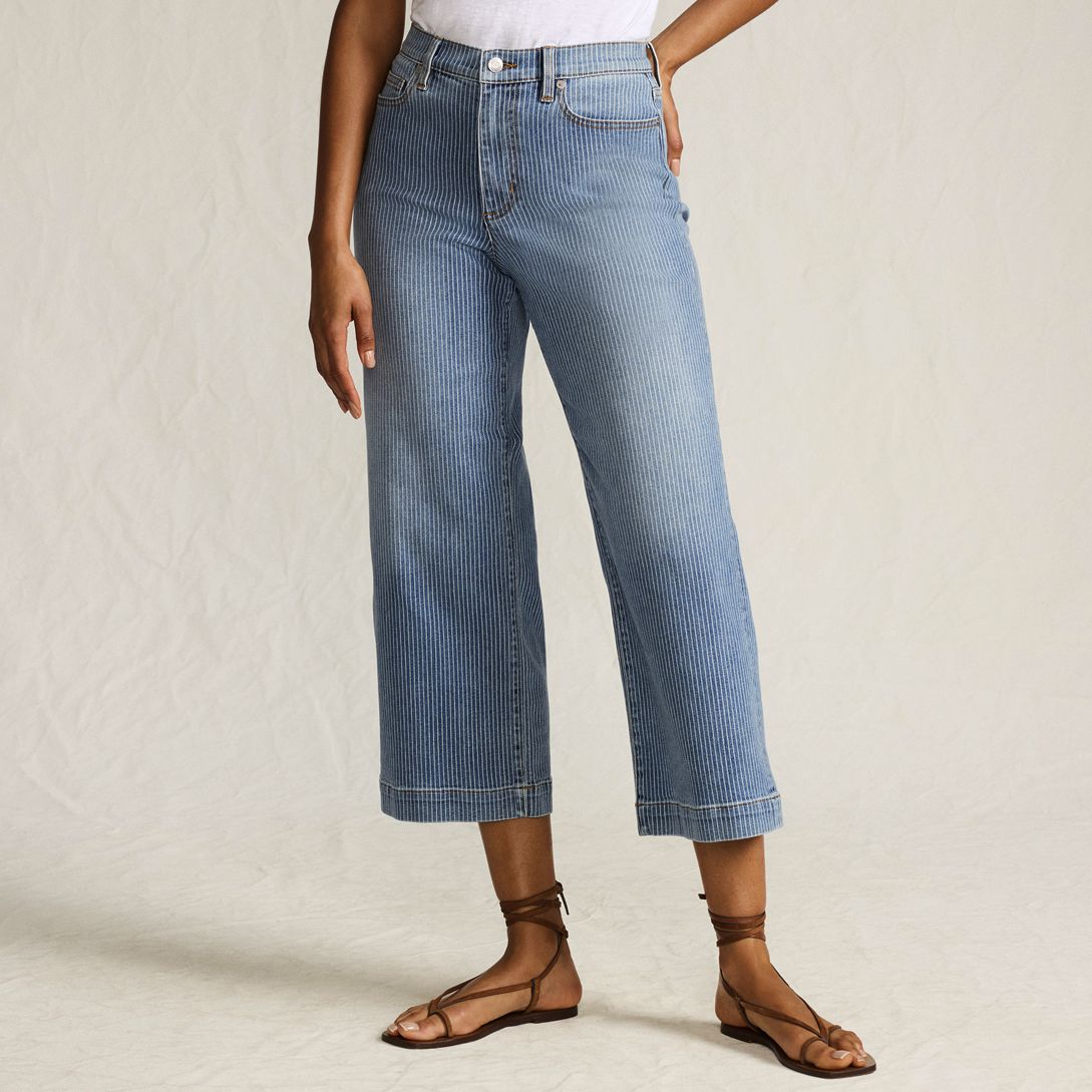 Women's Recover Denim High Rise Wide Leg Crop Jeans