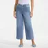 Women's Plus Size Recover Denim High Rise Wide Leg Crop Jeans, Front