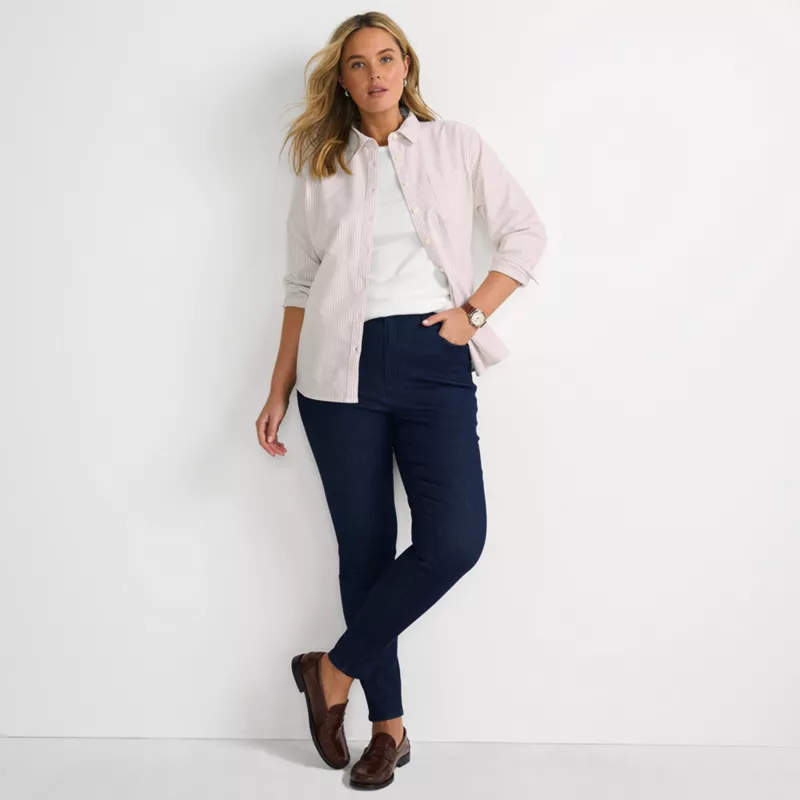 Women's Plus Size High Rise Stretch Denim Skinny Jeans, alternative image
