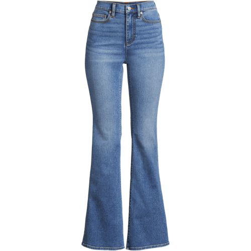  Lands' End Skinny Fit Recover Schlagjeans High Waist, Damen, Größe:40 Regular, Blau, Baumwolle/elasthan/polyester, By Lands' End 