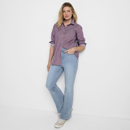 Women's Recover High Rise Button Front Kick Flare Crop Jeans