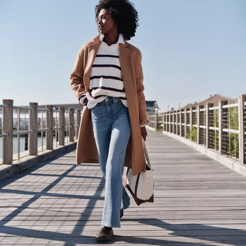 Women's Tall Denim High Rise Flare Jeans, alternative image