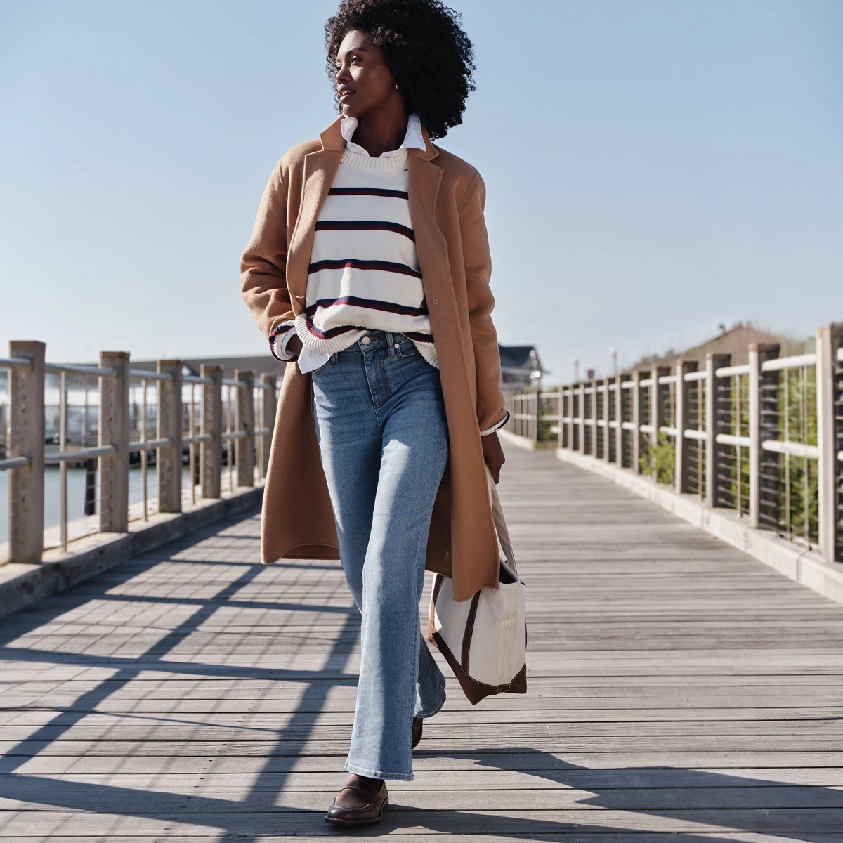 Women's Tall Recover Denim High Rise Flare Jeans — Beau Blue by Lands' End