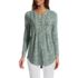 Women's Petite Long Sleeve Lattice Pintuck Tunic, Front