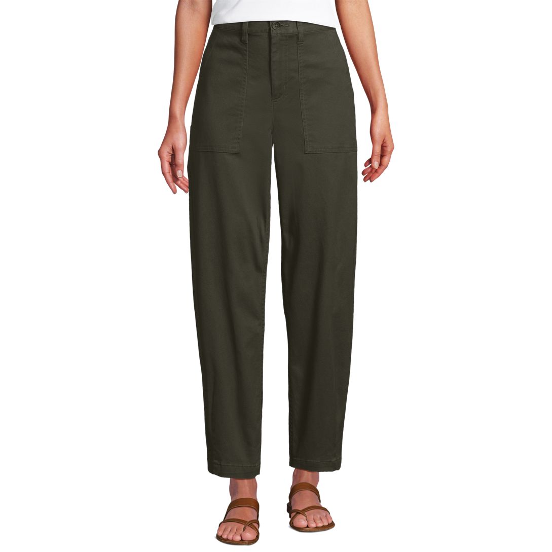 Women's High Rise Barrel Leg Chino Pants