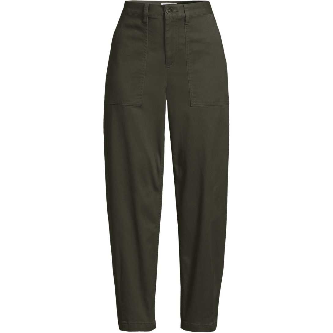 Women's High Rise Barrel Leg Chino Pants
