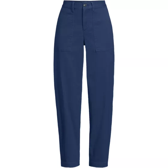Women's Chino High Rise Barrel Leg Utility Ankle Pants - primary