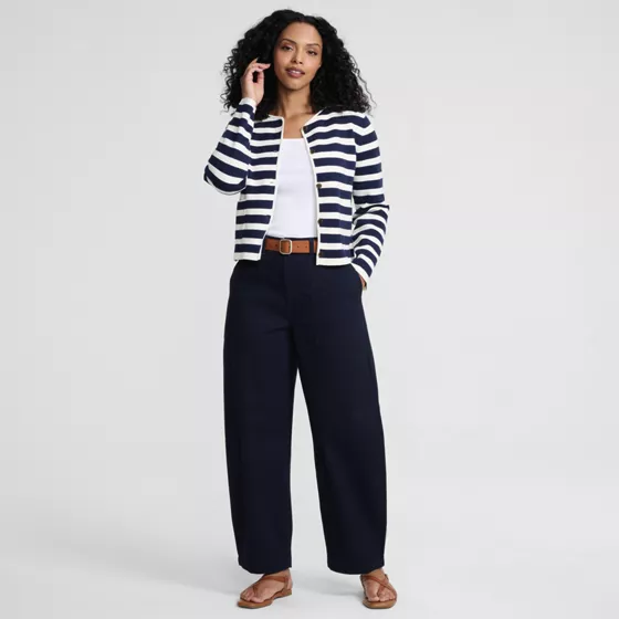 Women's Chino High Rise Barrel Leg Utility Ankle Pants - primary
