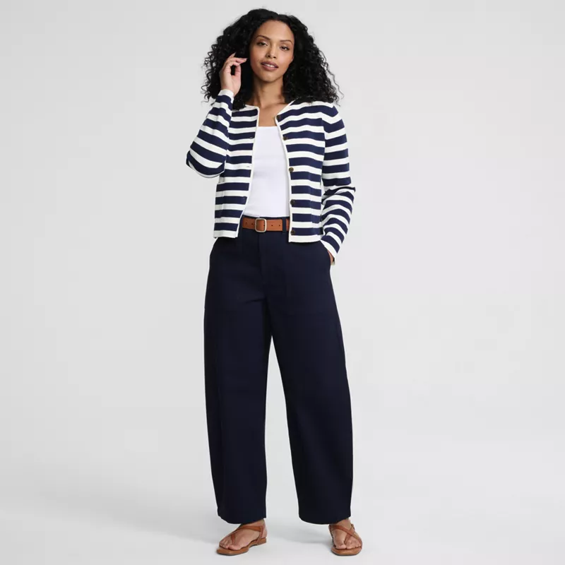 Women's Chino High Rise Barrel Leg Utility Ankle Pants, alternative image