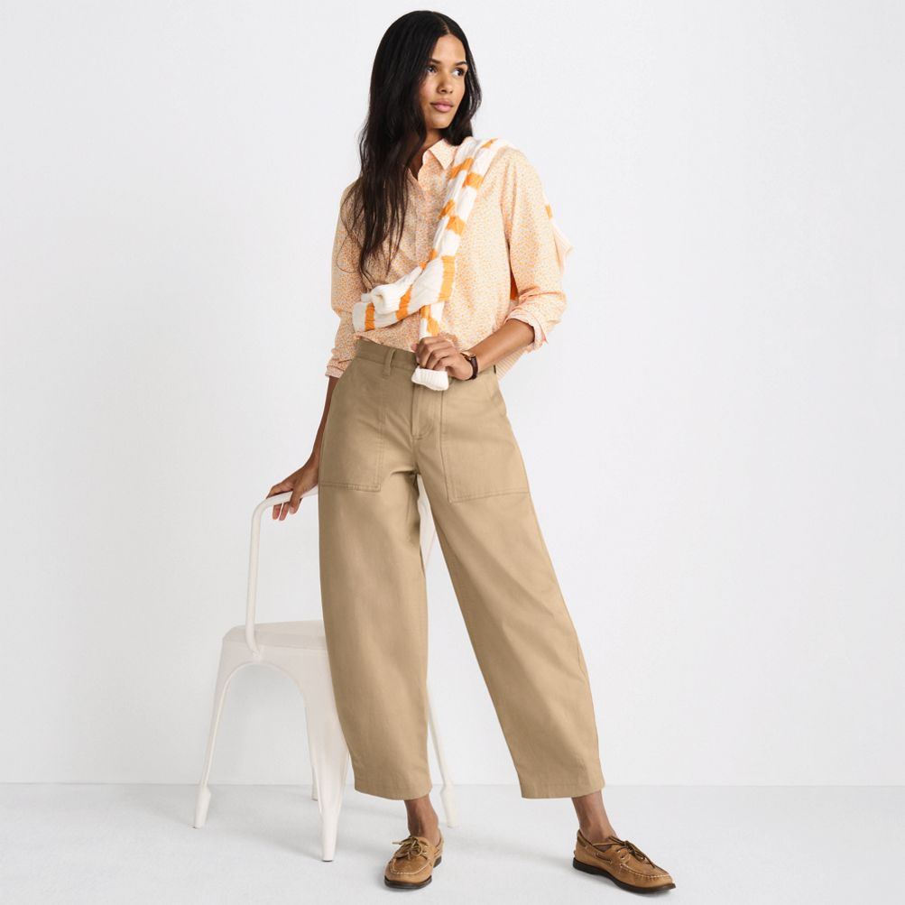 Women's High Rise Barrel Leg Chino Pants