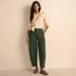 Women's Chino High Rise Barrel Leg Utility Ankle Pants, alternative image