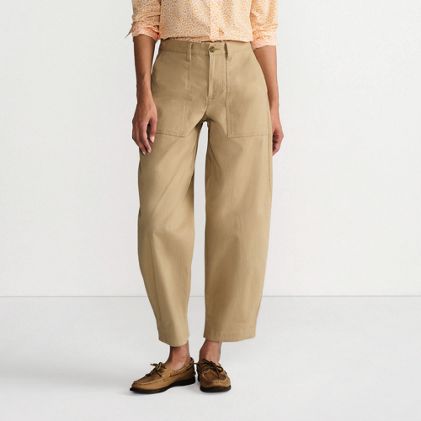 Women's Chino High Rise Barrel Leg Utility Ankle Pants - image 2