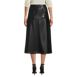 Women's Faux Leather Button Front Midi Skirt, Back