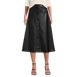 Women's Faux Leather Button Front Midi Skirt, Front