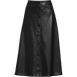 Women's Faux Leather Button Front Midi Skirt, Front