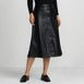 Women's Faux Leather Button Front Midi Skirt, Front