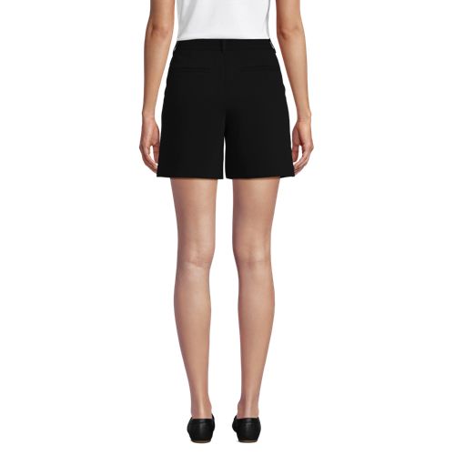 Women's High Rise Pleated Crepe 7" Shorts, Back