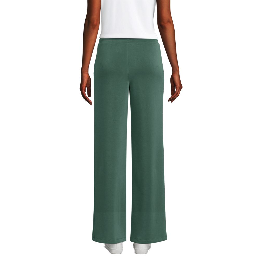 Women's Cupro Knit Mid Rise Wide Leg Pants | Lands' End