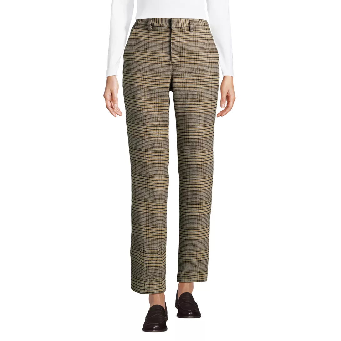 Women's High Rise Brushed Flannel Tapered Ankle Pants