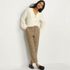 Women's Plus Size High Rise Brushed Flannel Tapered Ankle Pants, alternative image