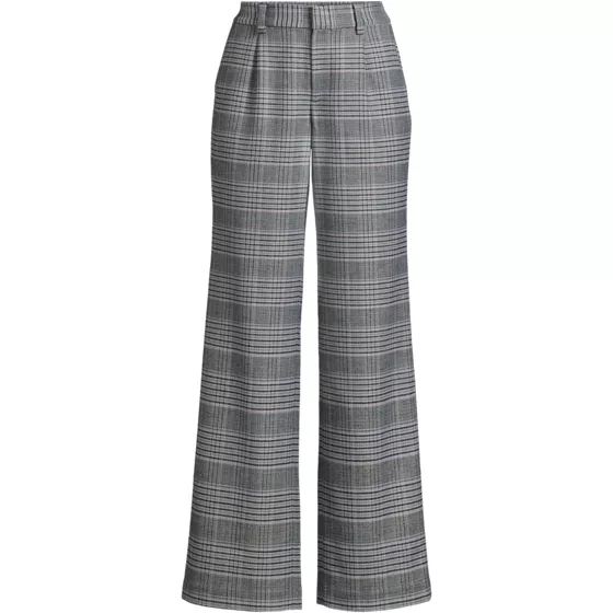 Women's Brushed Flannel High Rise Pleated Wide Leg Pants - primary