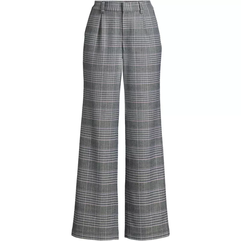 Women's Brushed Flannel High Rise Pleated Wide Leg Pants, Front