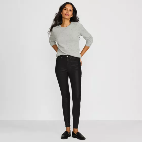 Women's High Rise Coated Denim Skinny Jeans - primary