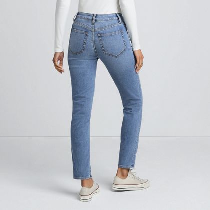 Women's Petite Recover Denim Mid Rise Slim Leg Jeans - image 1