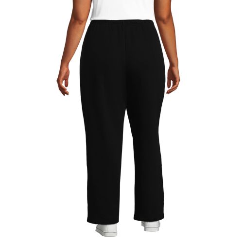  Lands' End Jogginghose Mit Geradem Bein Serious Sweats, Damen, Größe:48-50 Plus, Schwarz, Baumwoll-mischung/polyester-mischung, By Lands' End 