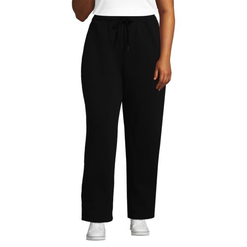  Lands' End Jogginghose Mit Geradem Bein Serious Sweats, Damen, Größe:48-50 Plus, Schwarz, Baumwoll-mischung/polyester-mischung, By Lands' End 