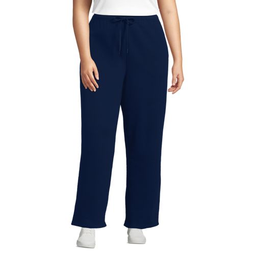  Lands' End Jogginghose Mit Geradem Bein Serious Sweats, Damen, Größe:48-50 Plus, Blau, Baumwoll-mischung/polyester-mischung, By Lands' End 