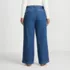 Women's Plus Size High Rise Soft Denim Pleated Wide Leg Trousers, Back