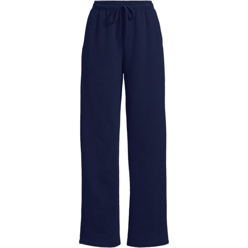 Tall Serious Sweats Relaxed Straight Leg Joggers, Women, size: XL, tall, Blue, Cotton-blend/Poly-blend, by Lands' End