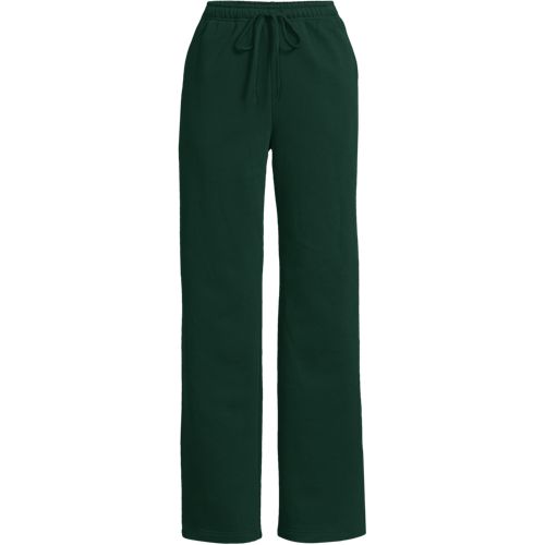 Tall Serious Sweats Relaxed Straight Leg Joggers, Women, size: M, tall, Green, Cotton-blend/Poly-blend, by Lands' End