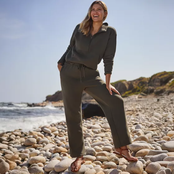 Women's Serious Sweats High Rise Relaxed Straight Leg Pants - Set Bottom - primary