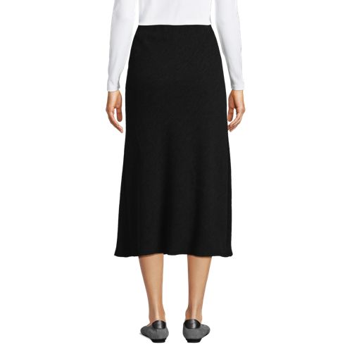  Lands' End Crinkle-schlupfrock Im Schrägschnitt, Damen, Größe:36 Petite, Schwarz, Lyocell (viskose)/polyester-mischung, By Lands' End 