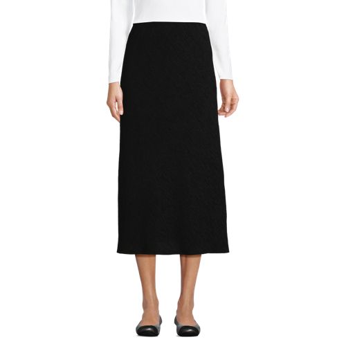  Lands' End Crinkle-schlupfrock Im Schrägschnitt, Damen, Größe:36 Petite, Schwarz, Lyocell (viskose)/polyester-mischung, By Lands' End 